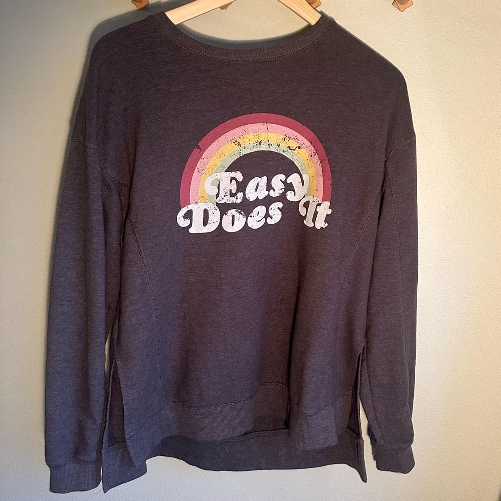 Wildfox | Easy Does It Gray Pullover Sweater | Me… - image 2